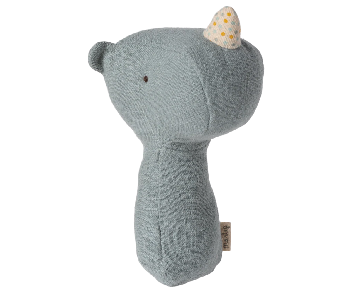 Lullaby Friend-Rino Rattle Dusty Blue