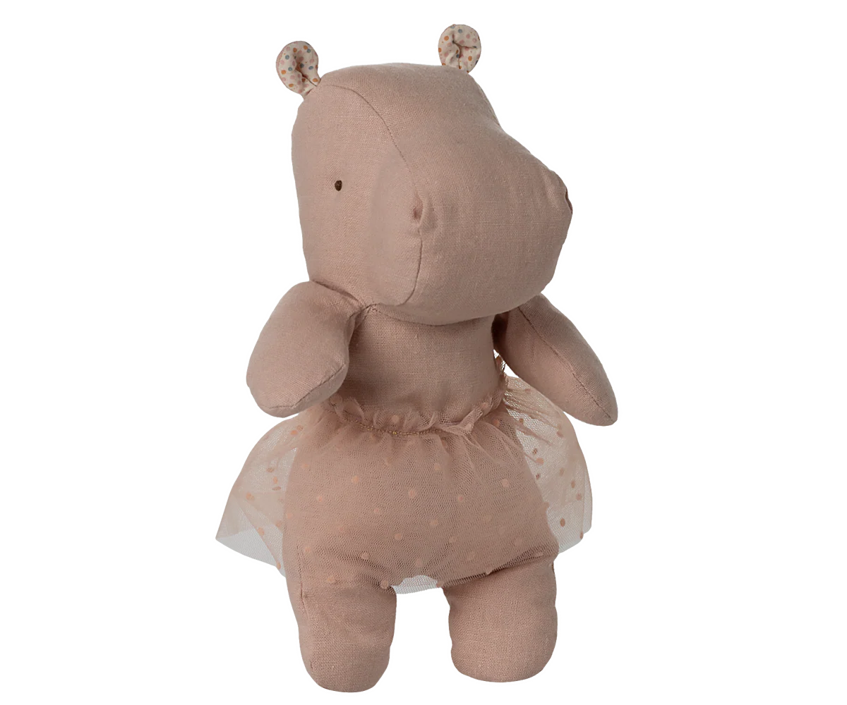 Safari Friends, Hippo w. skirt, Small- Soft Rose