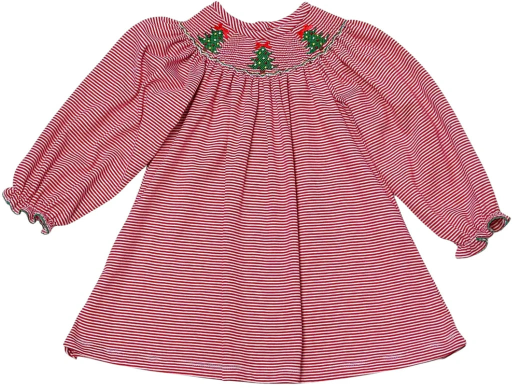 Christmas Tree Billie Bishop Dress- Red Bitty Knit