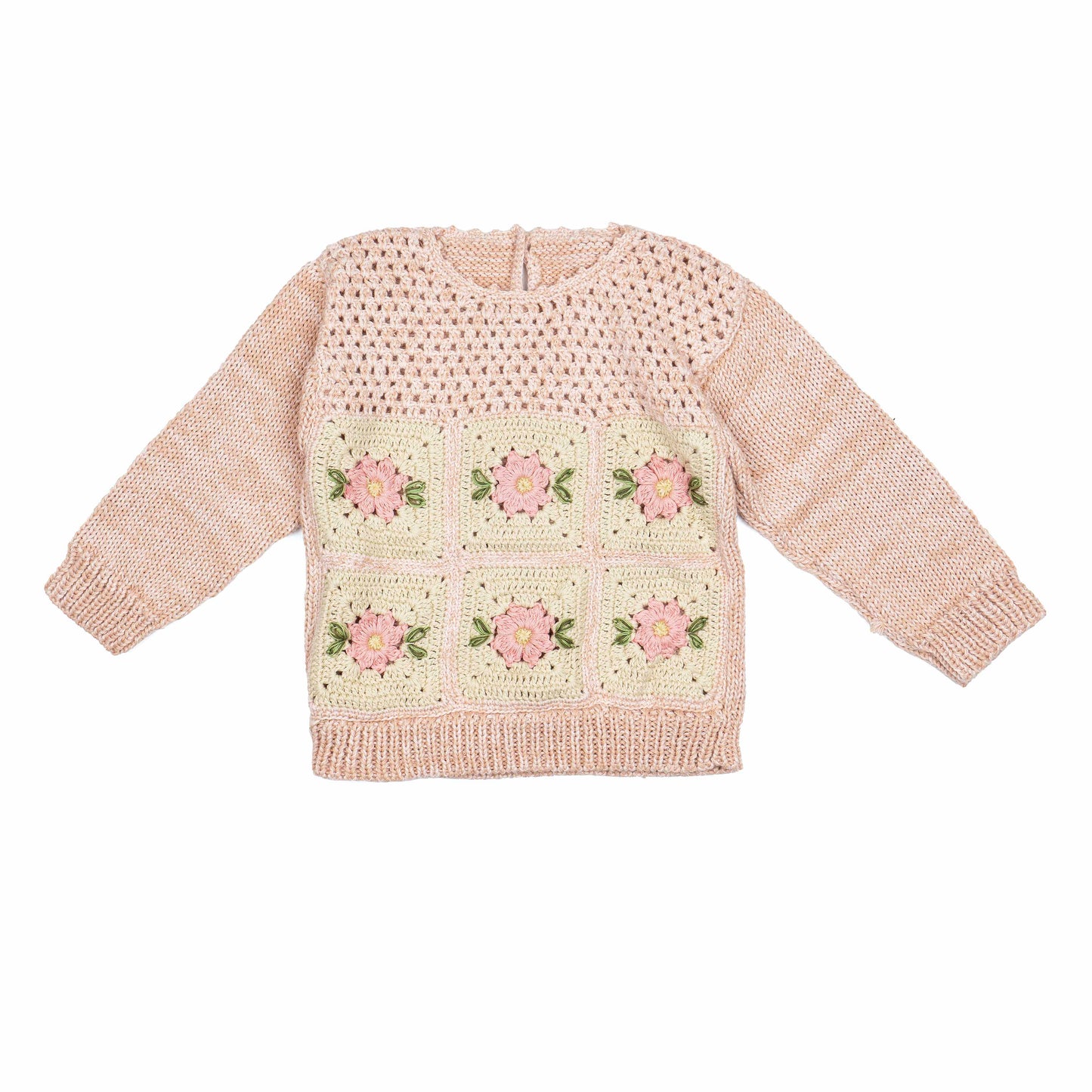 Patchwork Sweater- Vintage Blush
