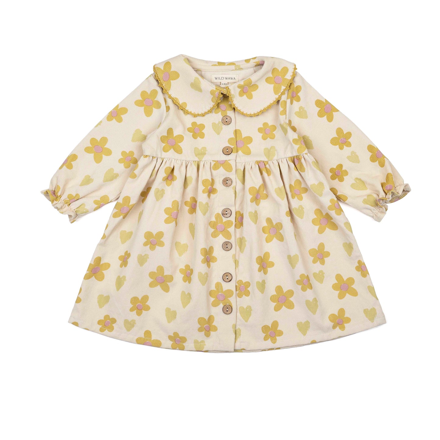 Clementine Dress - Floral Hearts Honey