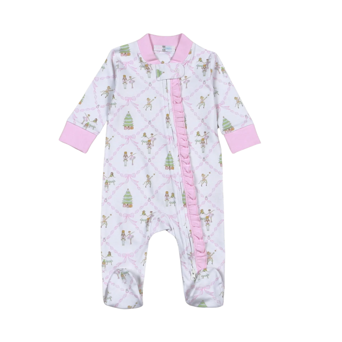 nutcrackers Pima Zipper Footie