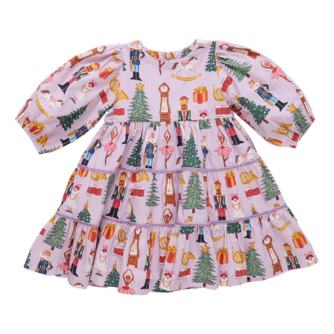 Girls Peachy Dress- Lavender Nutcracker