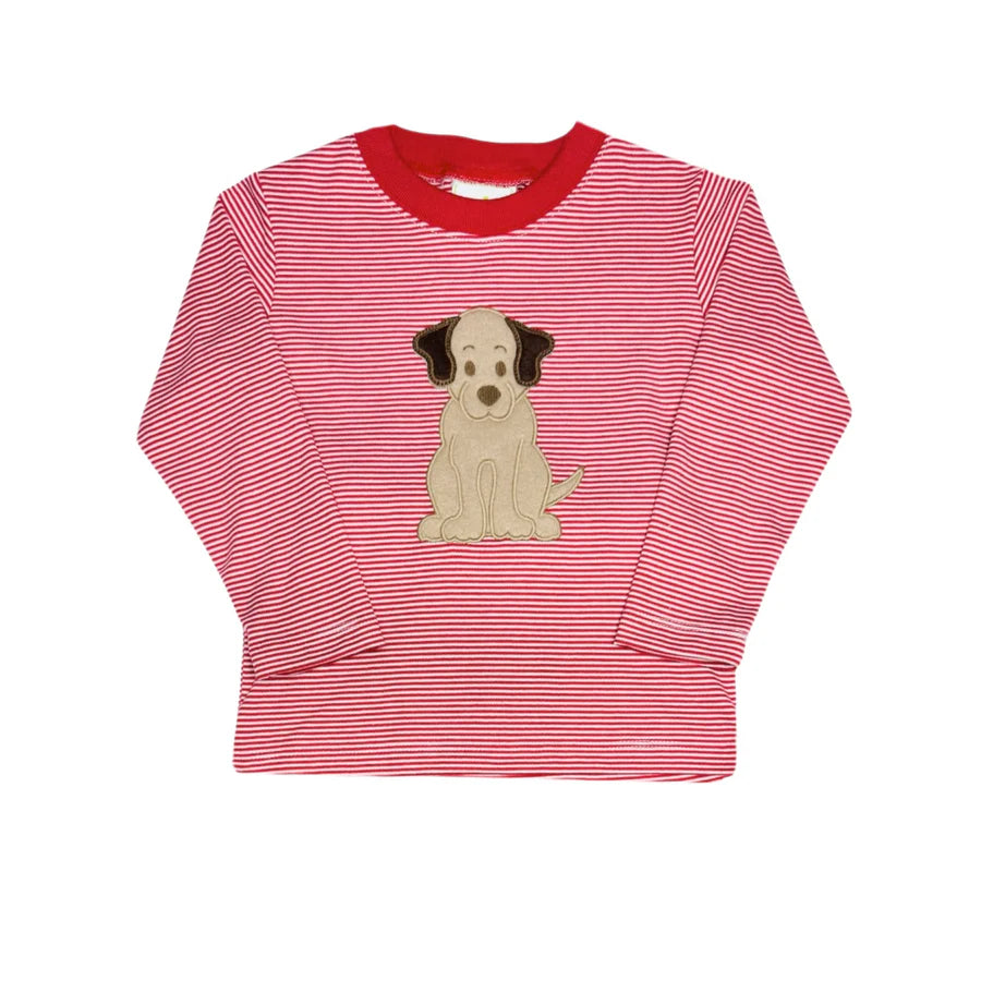 Labrador Harry Play Tee- Red Bitty Knit