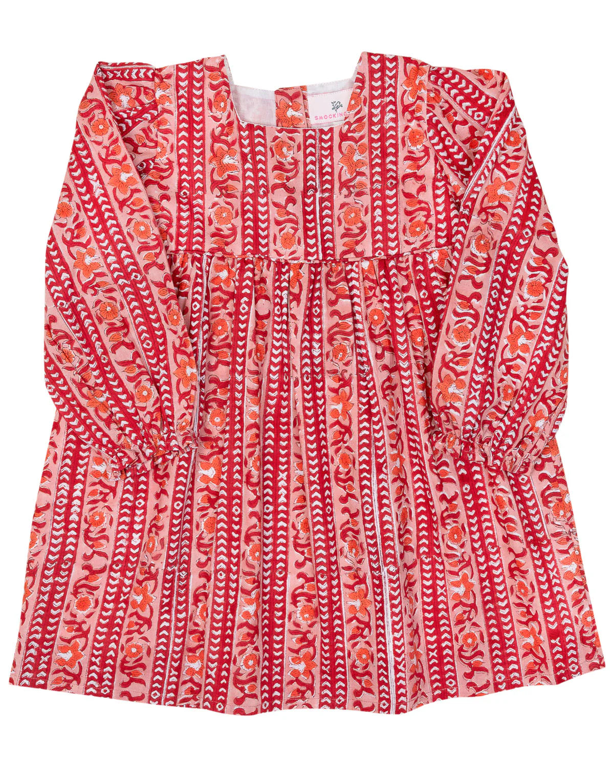 Christmas Linear Floral Block Print Dress