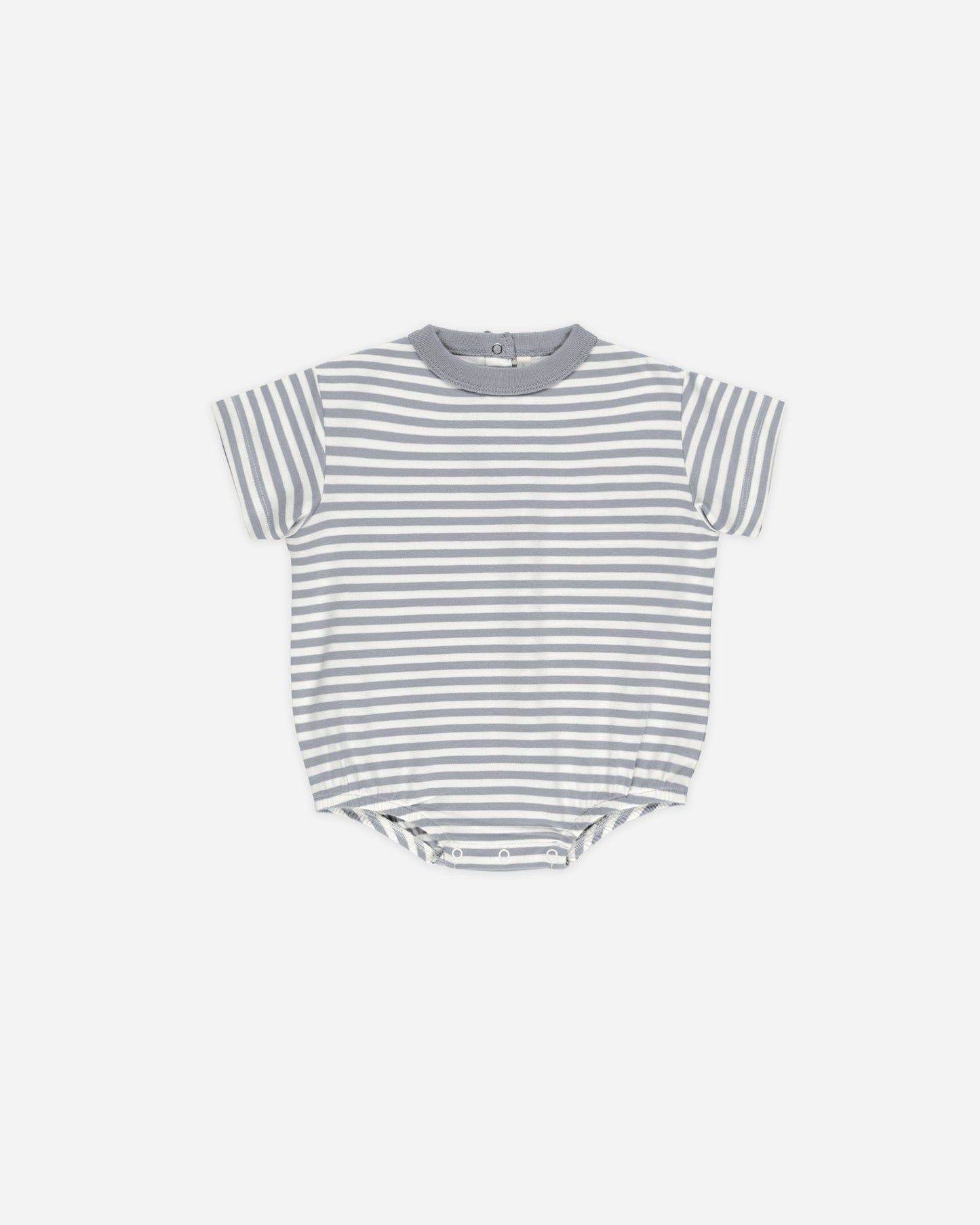 Relaxed Bubble Romper- Blue Stripe- Quincy Mae