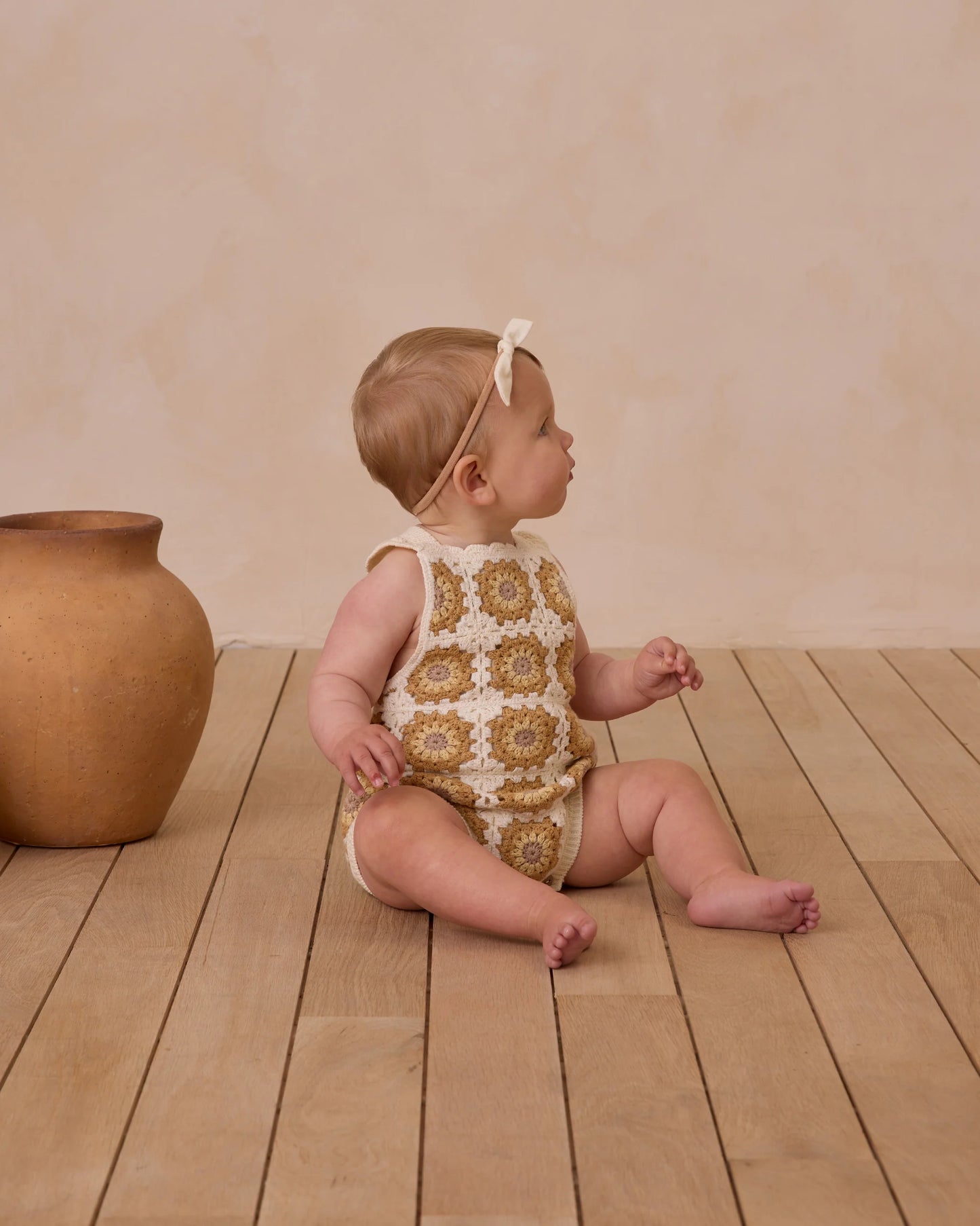Crochet Romper Marigold Daisy- Rylee + Cru