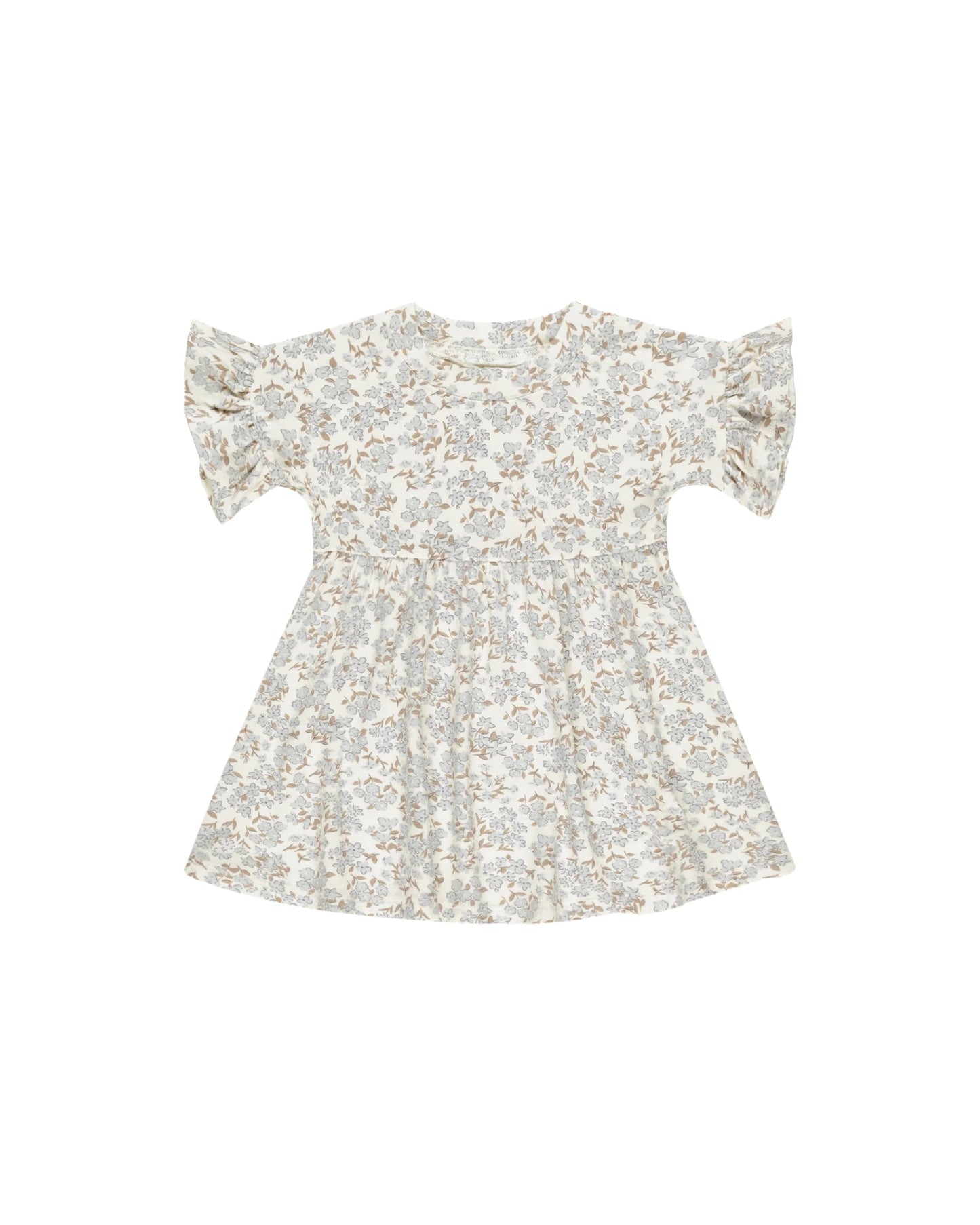 Mosie Babydoll Dress in Blue Ditsy by Rylee + Cru