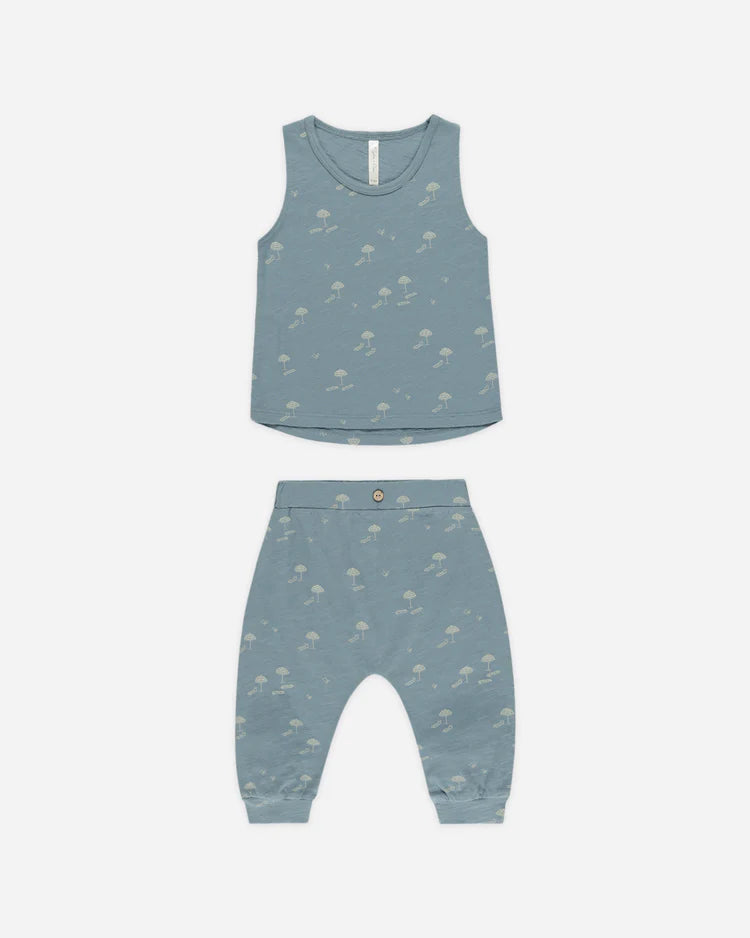 Tank + Slouch Pant Set - Beach Print - Rylee + Cru