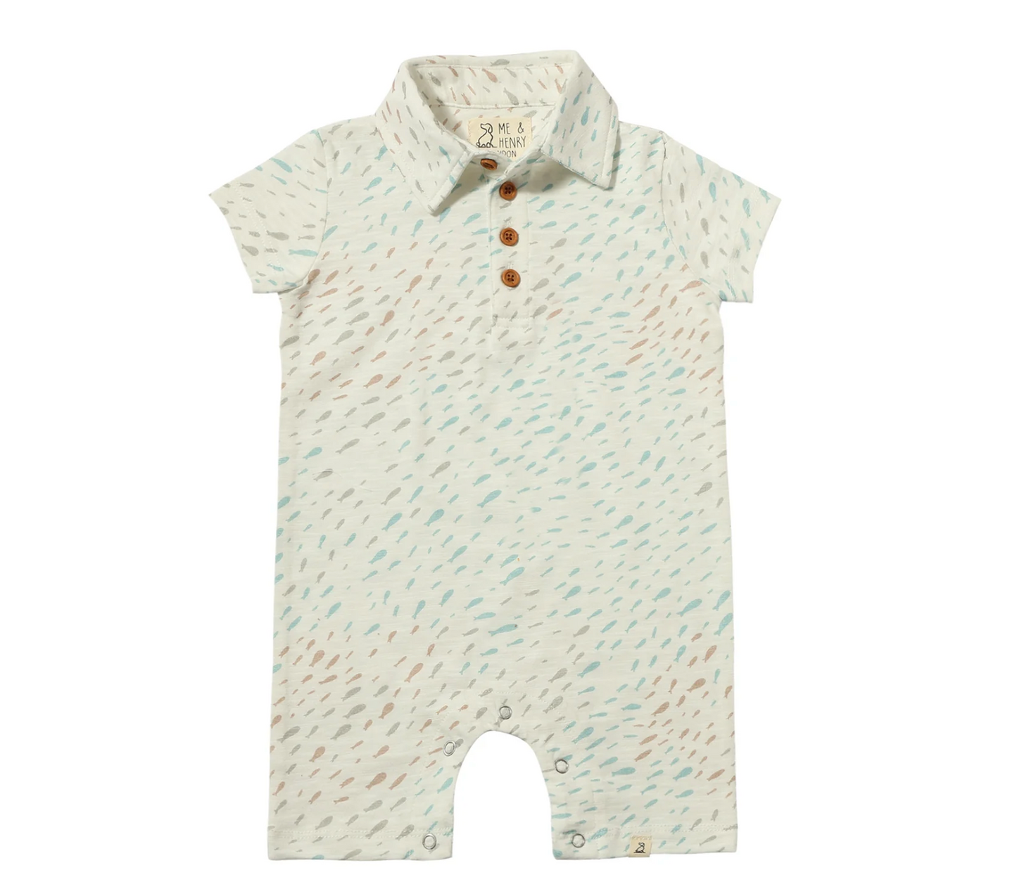 Drift Printed Polo Romper - Me & Henry