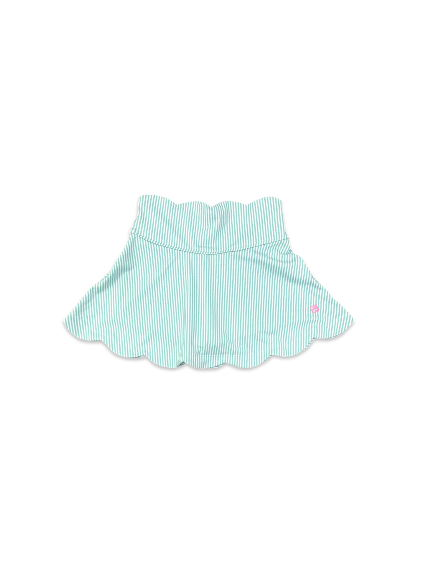 Zoe Scallop Skort - Totally Turquoise Stripe, Totally Turquoise- Lullaby Set