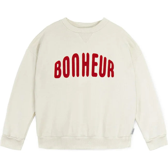 Bonheur Felpa Sweatshirt, Ecru- Mi Pounet