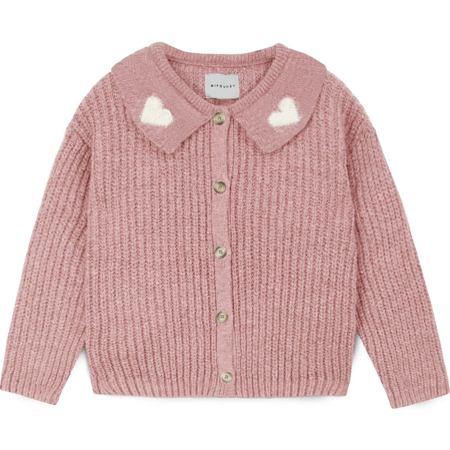 Petra Heart Cardigan, Pink Nude- Mi Pounet