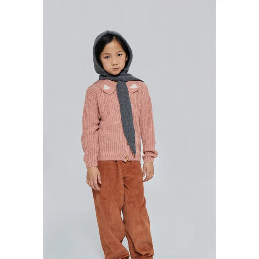 Petra Heart Cardigan, Pink Nude- Mi Pounet