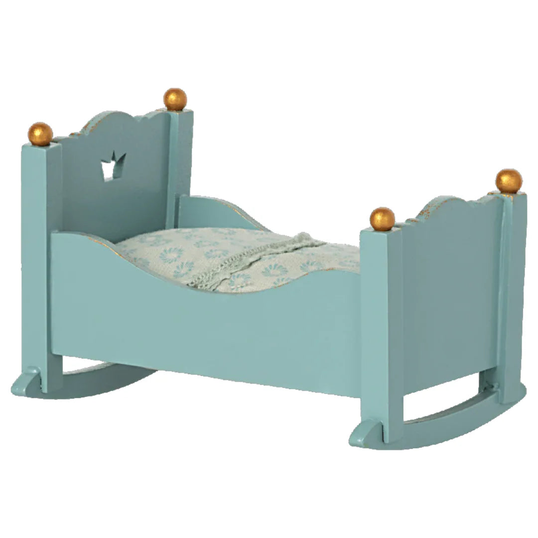 Cradle Baby Mouse, Blue- Maileg