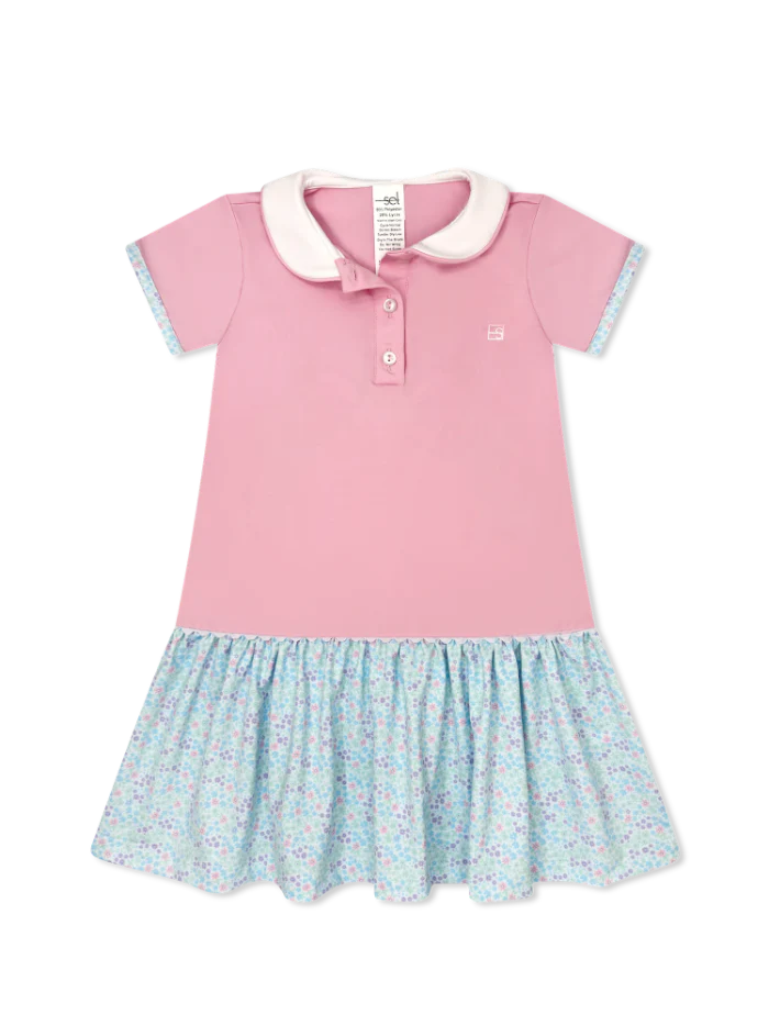 Darla Dropwaist Dress - Cotton Candy Pink, Frosted Floral- Lullaby Set