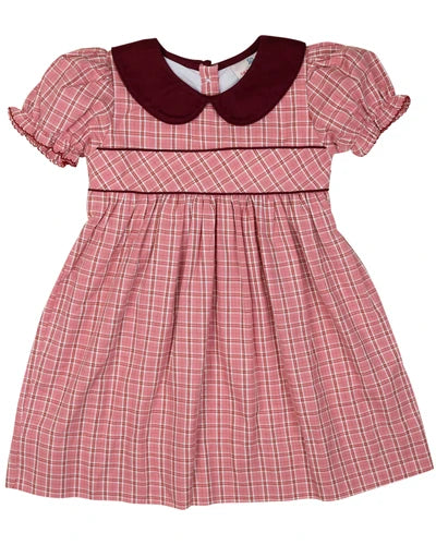 Pink And Maroon Tartan Dress