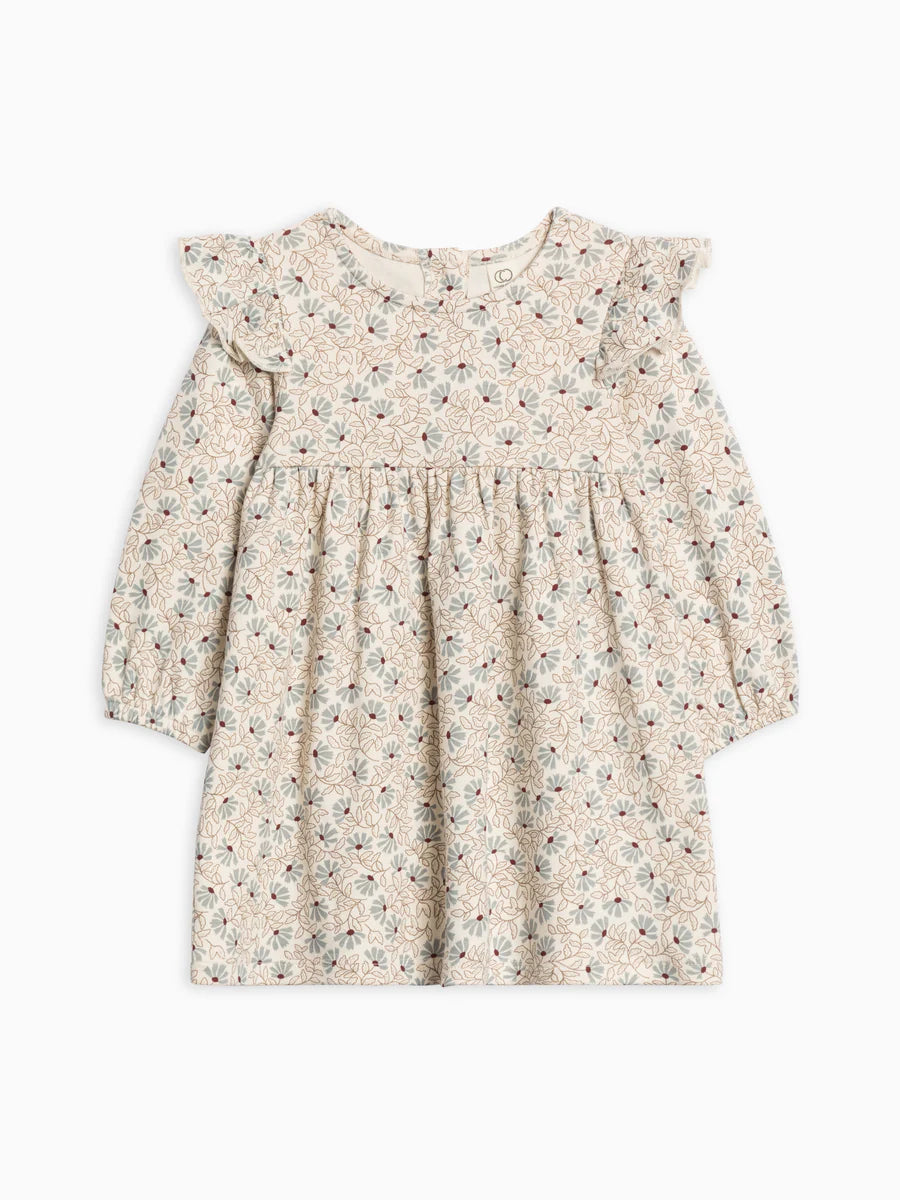 Mika Armhole Ruffle Long Sleeve Dress- Pamela Floral / Mist + Navy