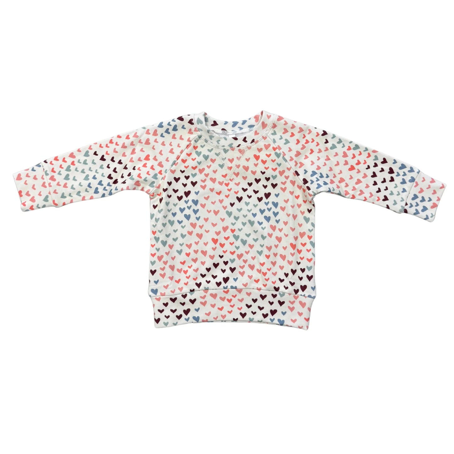 Girls Raglan Sweatshirt Rainbow Hearts