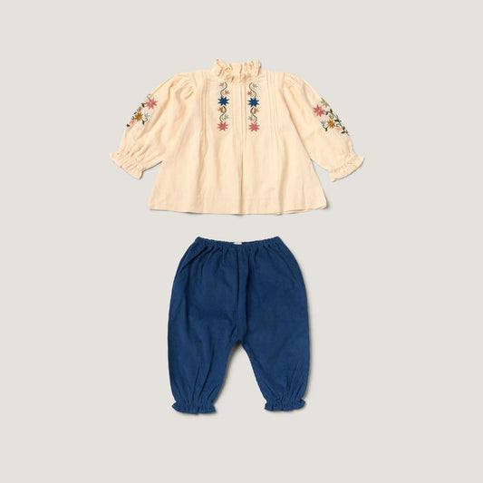 Lali Little Luna Set in Ivory / Bijou Blue Corduroy