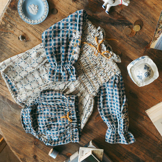 Lali Little Parvati Set with Bloomers in Double-Sided Yarn Dye