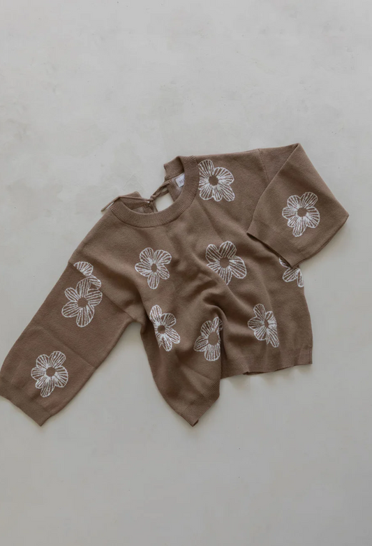 Cocoa Flower Tie Top - Belle & Sun