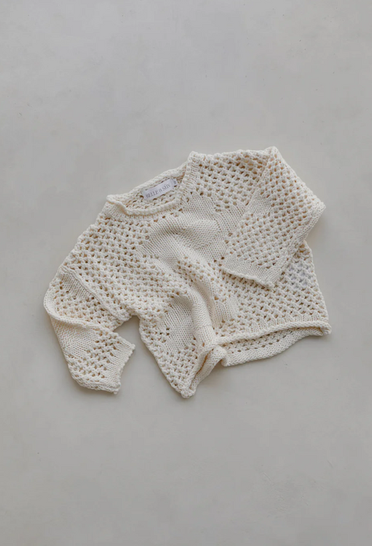 Natural Crochet Pullover - Belle & Sun