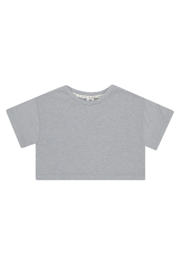 Gray Tech Crop Tee - Rylee + Cru