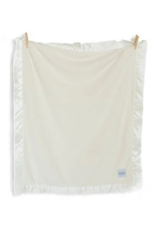 White Satin Border Blanket - Ellie and Sam