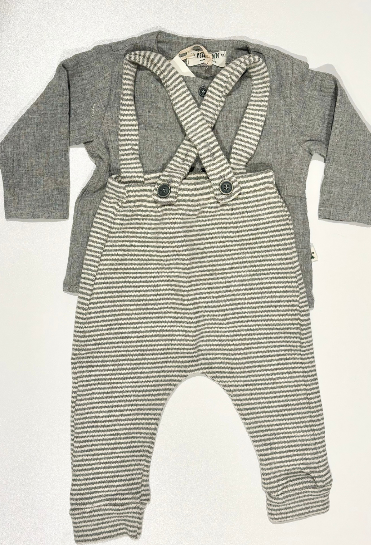 Striped Overall Set - Petit Indi