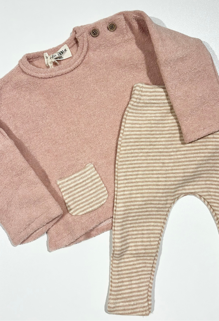 Pink Striped Pockets Set - Petit Indi