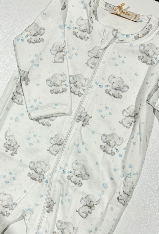 Bubbly Elephants Footie - Baby Club Chic