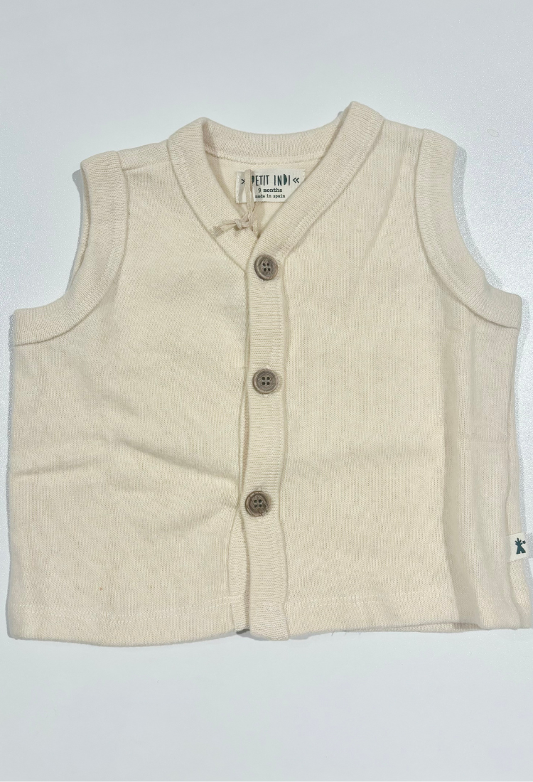 Cream Sweater Vest - Petit Indi