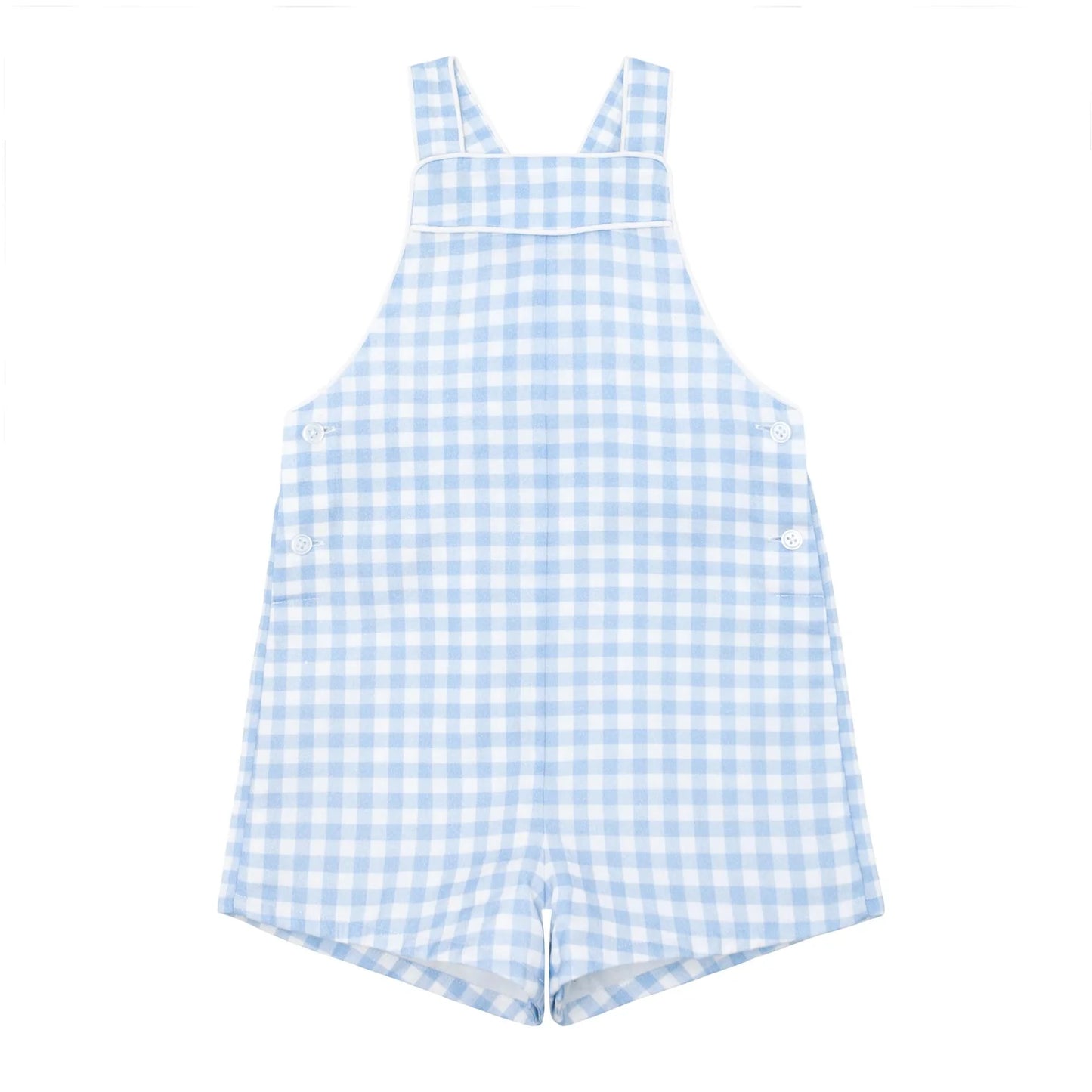 baby blue gingham overall