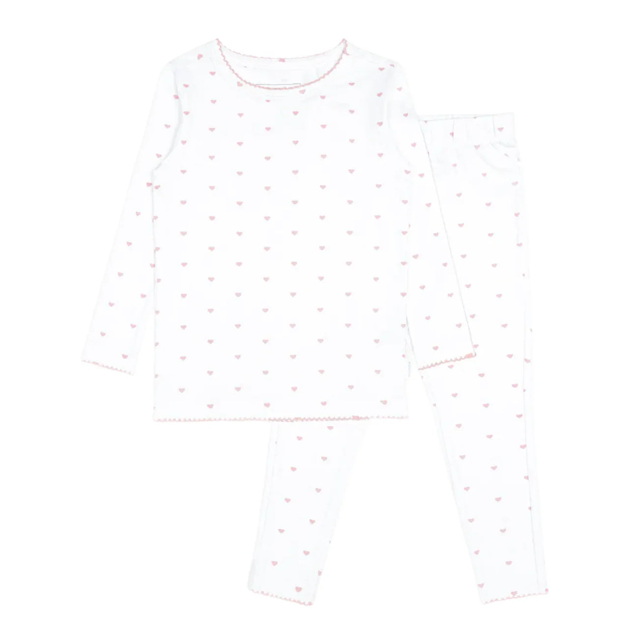 girls pink heart pima pajamas set
