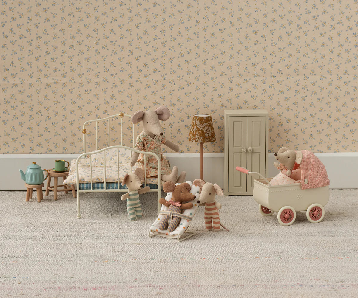Mouse Pram, Coral- Maileg