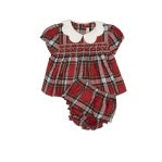 Scallop Two Piece Set- Tartan Red