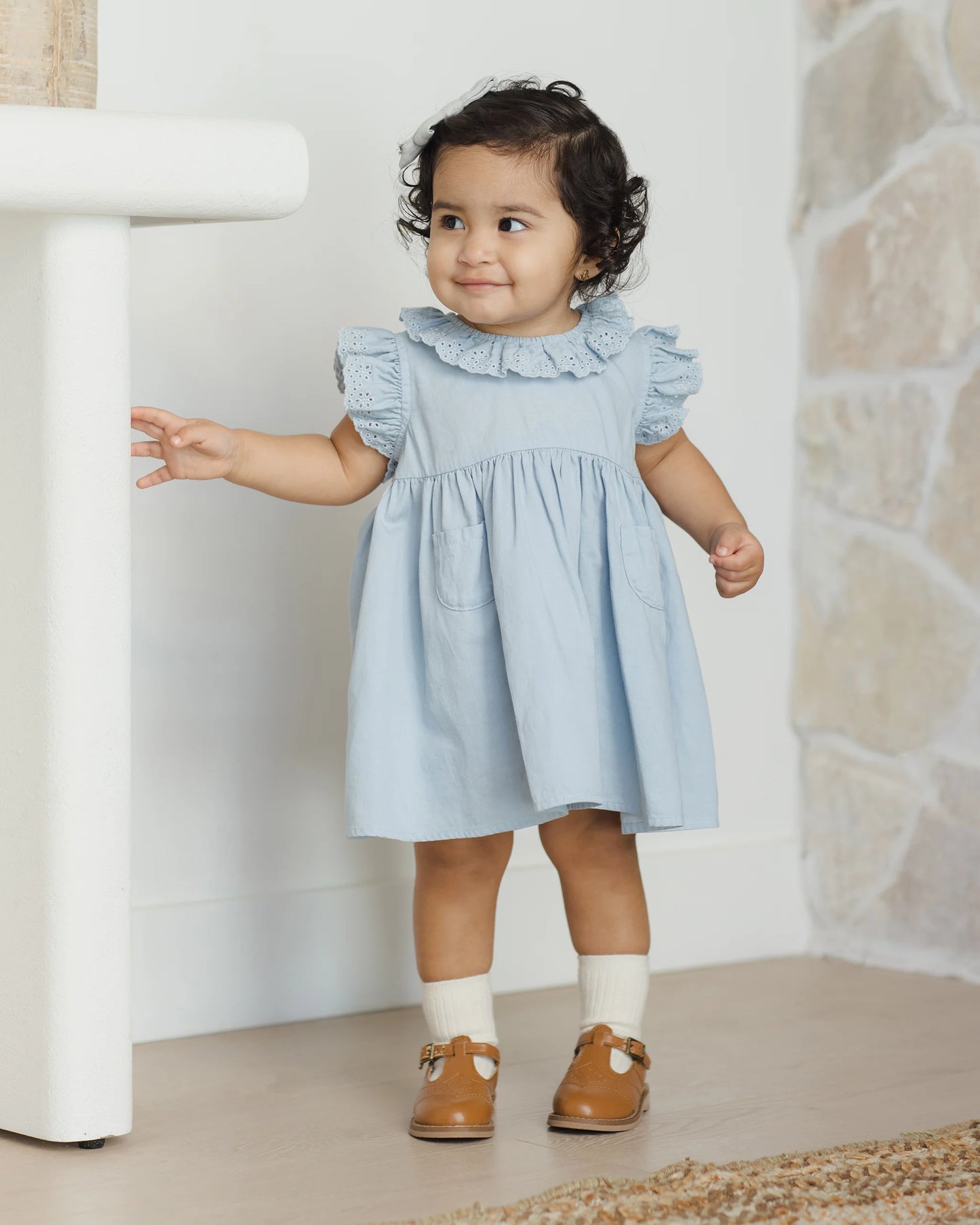 Sophie Dress Chambray- Quincy Mae