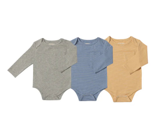 Tellico triple pack onesies- micro stripe