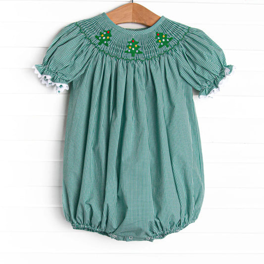 Lace Pocket Bubble- Christmas Green Medium Check
