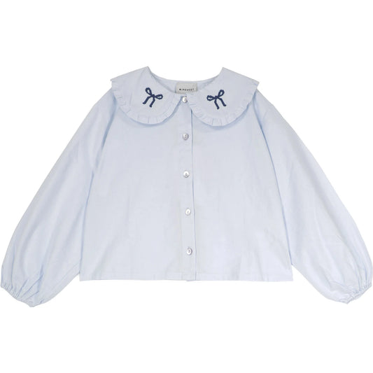 Felicia Knot Blouse, Light Blue- Mi Pounet