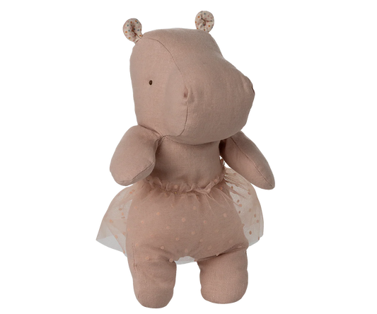 Safari Friends, Hippo w. skirt, Small- Soft Rose