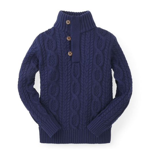cable sweater- navy