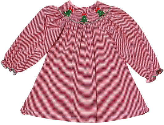 Christmas Tree Billie Bishop Dress- Red Bitty Knit