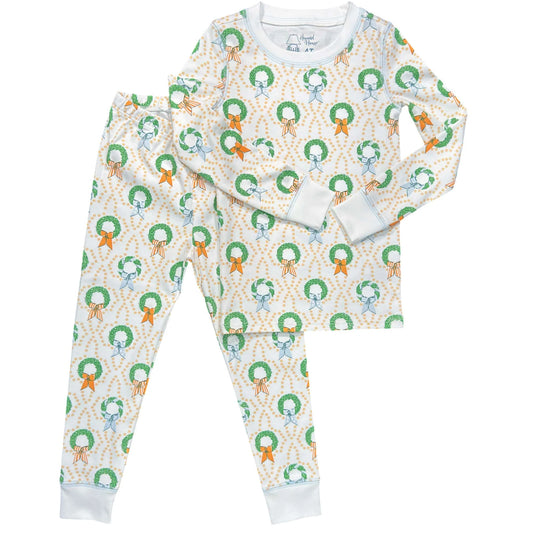 2-Piece Pajamas- bows & box wreaths