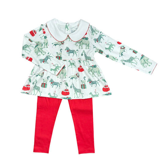 Play Shirt And Leggings- Christmas Safari