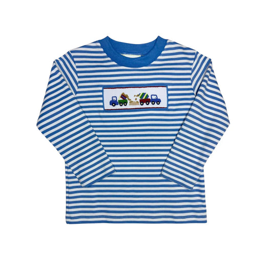 Construction Harry's Play Tee LS- Periwinkle Medium Stripe
