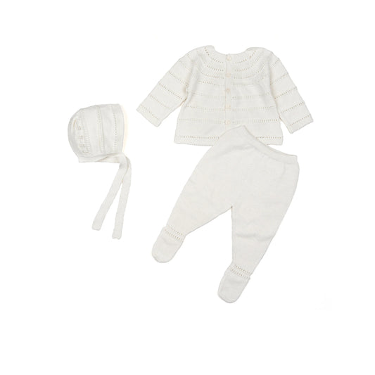 welcome baby knitted set- ivory