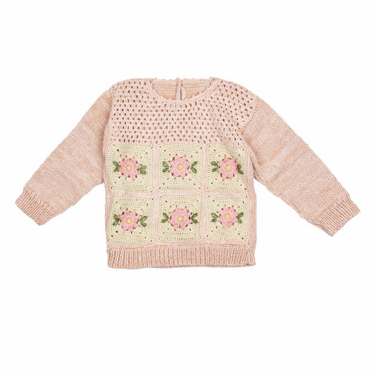 Patchwork Sweater- Vintage Blush