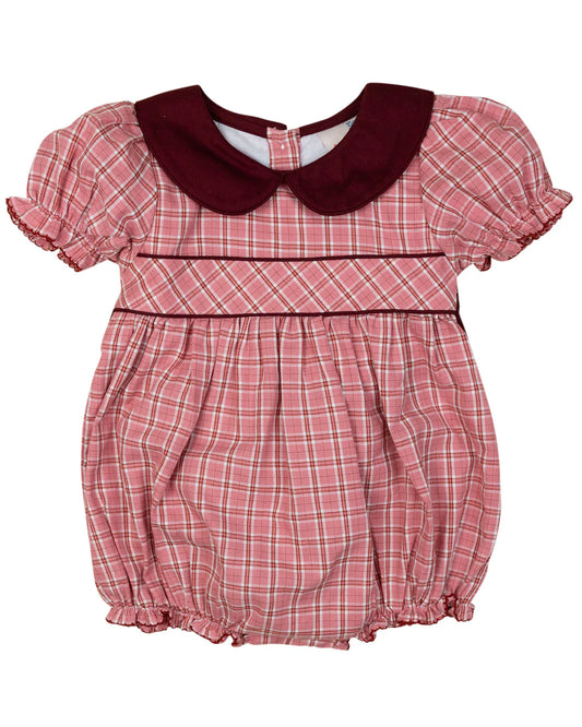 Pink And Maroon Tartan Bubble